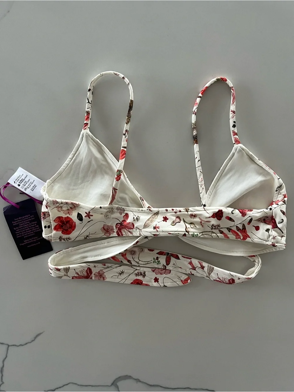 NWT L*Space x Liberty Art Fabrics Floral Love Chloe Wrap Triangle Bikini Top XS